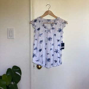 NWT Lucky Brand Floral Ruffle Tank